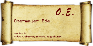 Obermayer Ede névjegykártya
